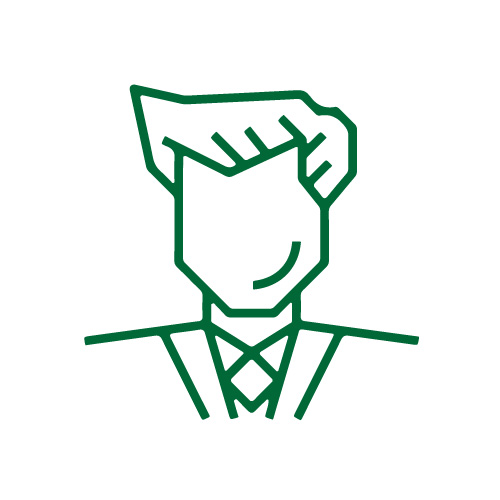 ikona zielonej postaci - mężczyzny